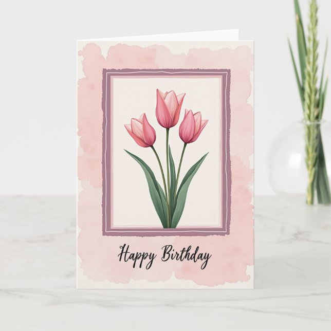 Striped Rose Bloom Art Card (Front)