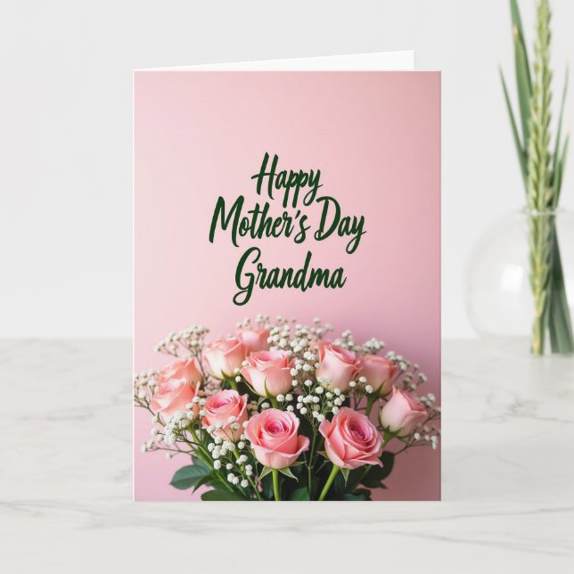 Striped Rose Bouquet Family Card (Front)