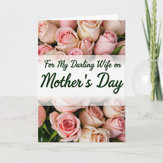 Striped Rose Bouquet Loving Card (Front)