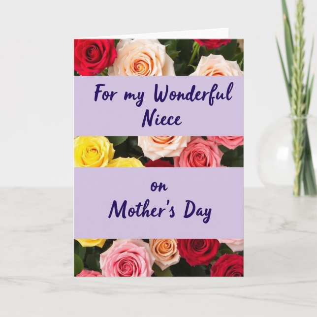 Striped Rose Family Thanks Card (Front)