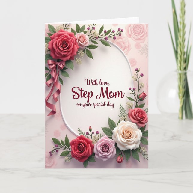 Striped Rose Garden Greeting Card (Front)