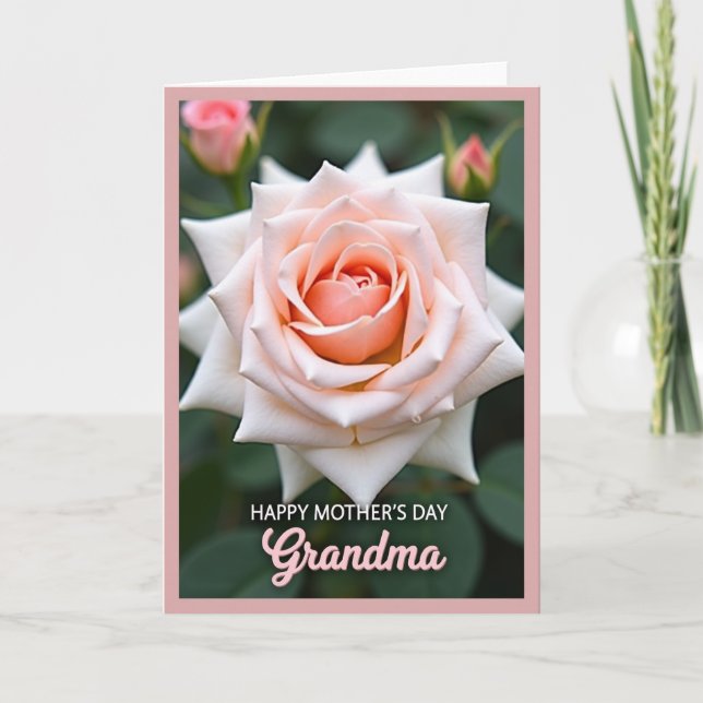 Striped Rose Grandmas Day Card (Front)
