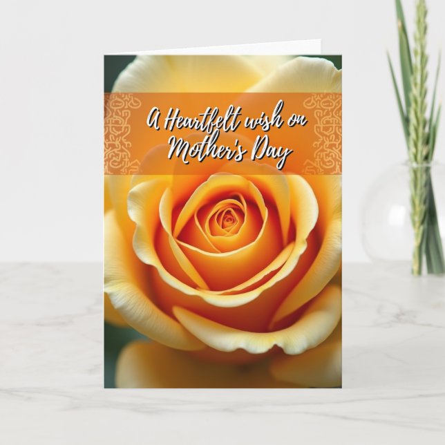 Striped Rose Heartfelt Wish Card (Front)