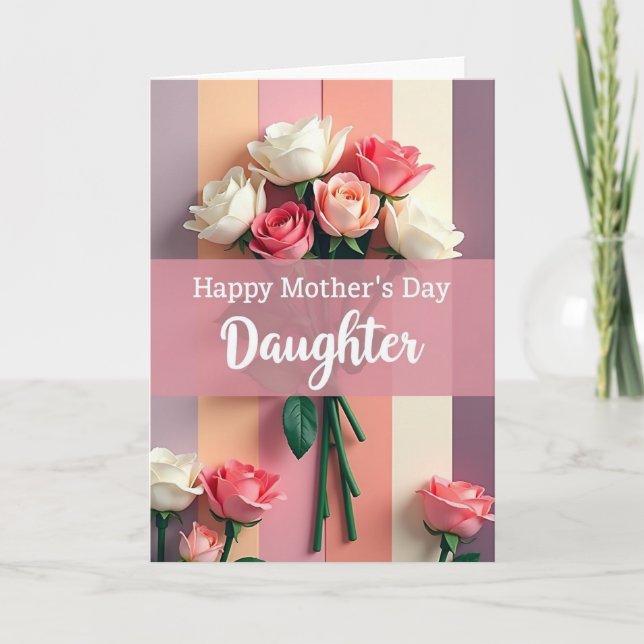 Striped Roses Lovely Card (Front)