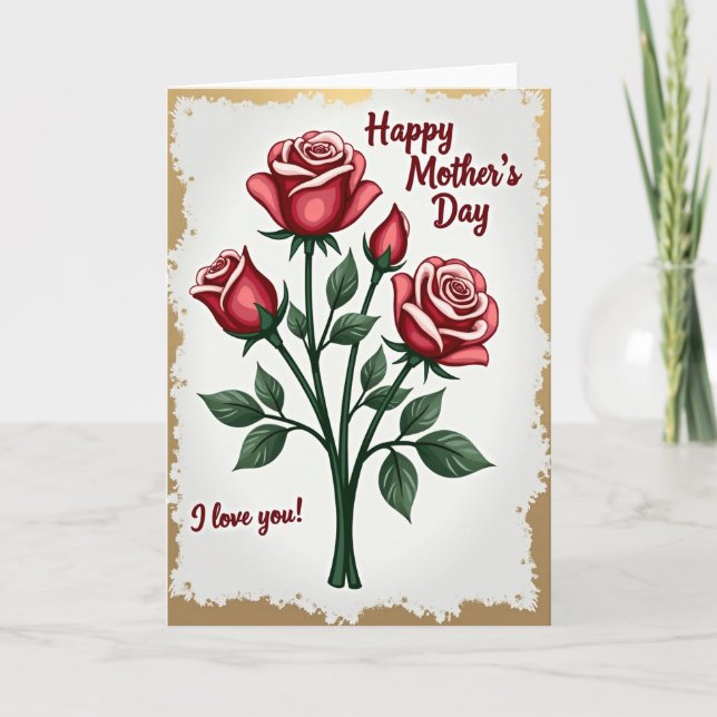 Striped Roses Pattern Card (Front)