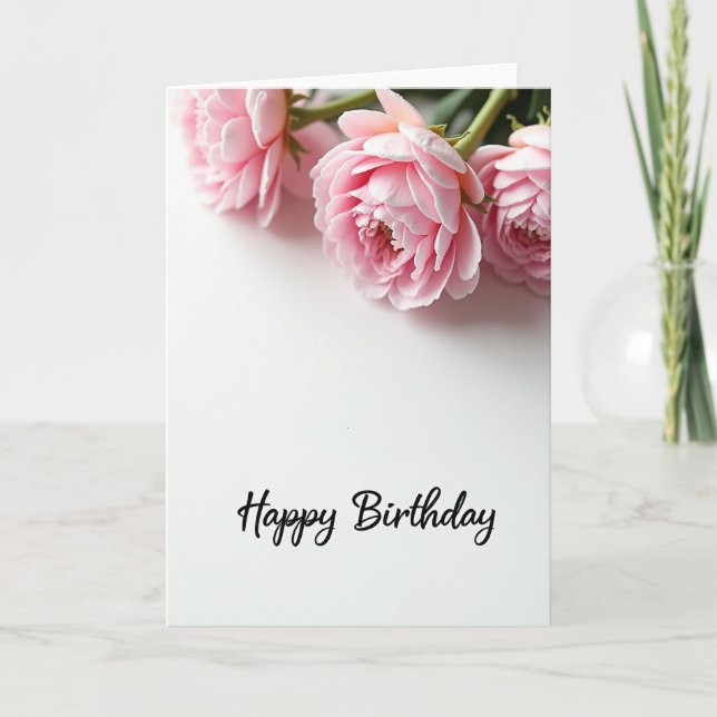 Striped Rosy Bloom Card (Front)