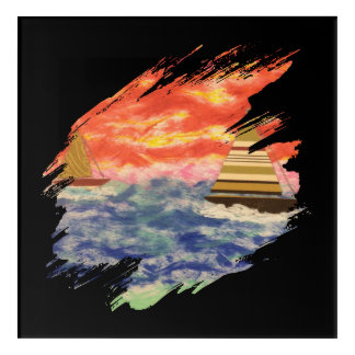 Striped Sail-2 Paint Swatch Acrylic Print