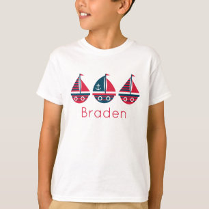 Striped Sailboats Personalized T-Shirt