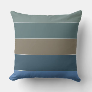 Striped Sand and Surf Colors of Barbados Outdoor Pillow