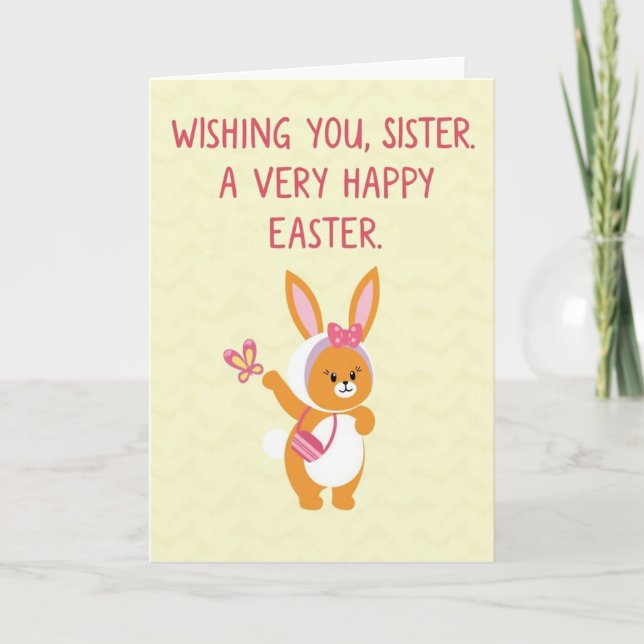 Striped Satchel Rabbit Card (Front)