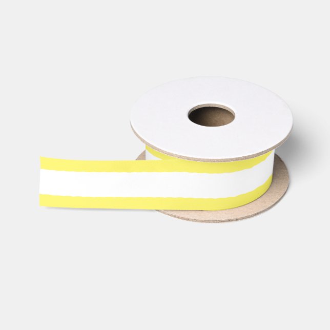 Striped Satin Ribbon: Yellow And White Big Stripes Satin Ribbon (Spool)
