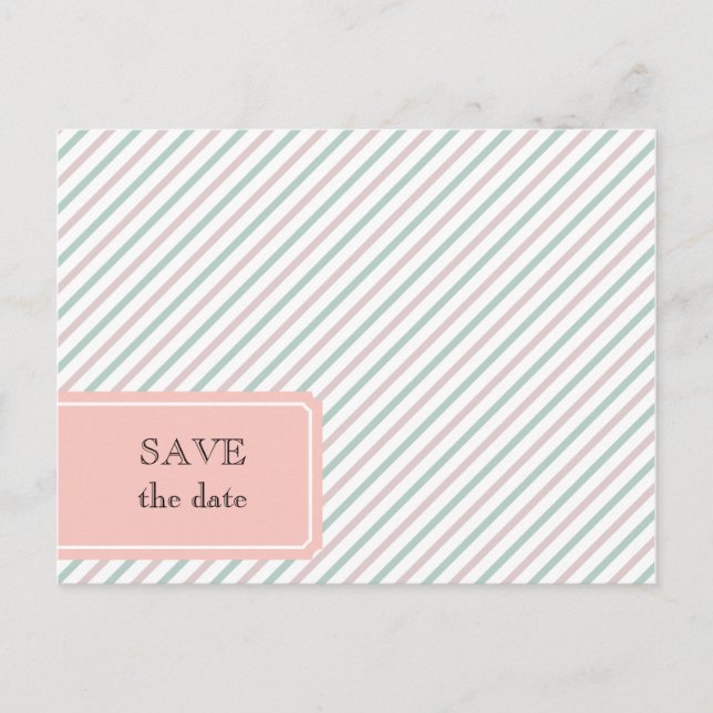 striped save the date postcard (Front)