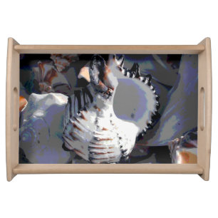 Striped Sea Shell Serving Tray