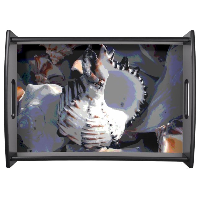 Striped Sea Shell Serving Tray (Front)