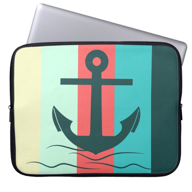 Striped Seafarer Laptop Sleeve (Front)