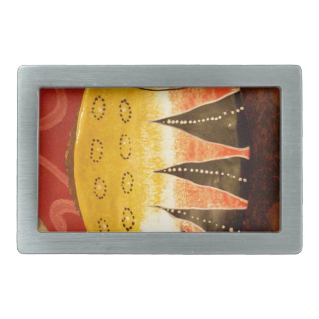 Striped Sensation Tiger Barb Fish Art Print Belt Buckle (Front)