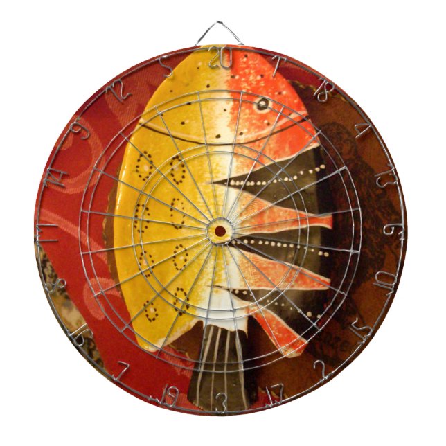 Striped Sensation Tiger Barb Fish Art Print Dart Board (Front)