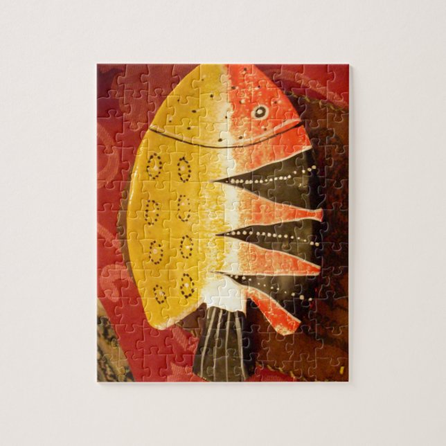 Striped Sensation Tiger Barb Fish Art Print Jigsaw Puzzle (Vertical)