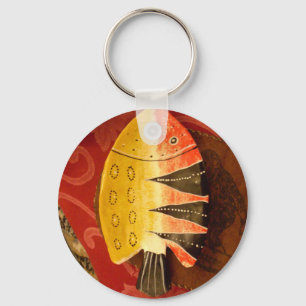 Striped Sensation Tiger Barb Fish Art Print Keychain