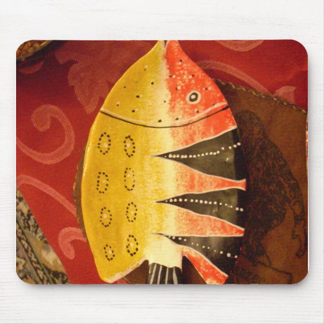Striped Sensation Tiger Barb Fish Art Print Mouse Pad (Front)
