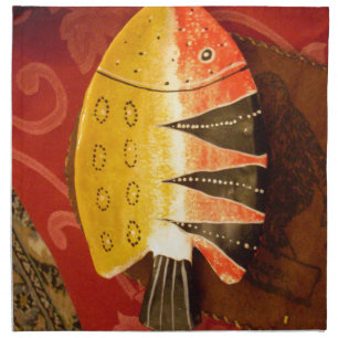 Striped Sensation Tiger Barb Fish Art Print Napkin
