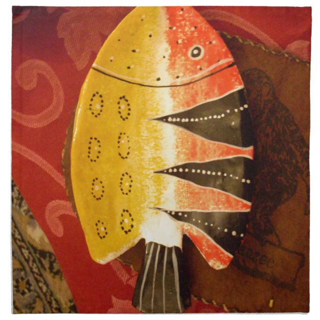 Striped Sensation Tiger Barb Fish Art Print Napkin (Front)