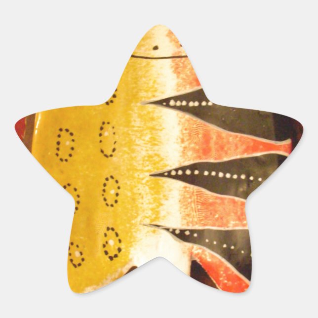 Striped Sensation Tiger Barb Fish Art Print Star Sticker (Front)