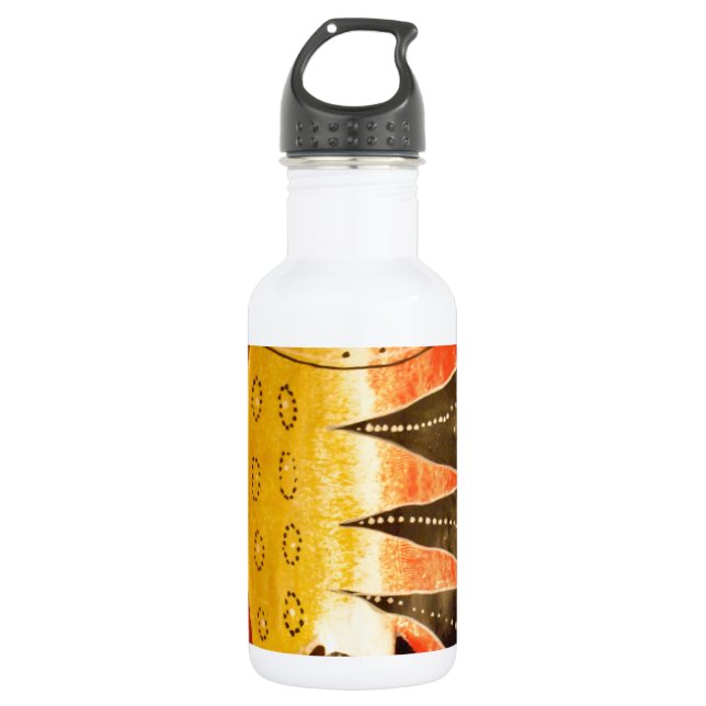 Striped Sensation Tiger Barb Fish Art Print Water Bottle (Front)