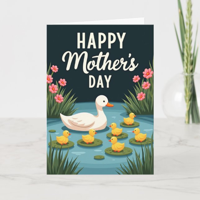 Striped Serene Bird Family Card (Front)