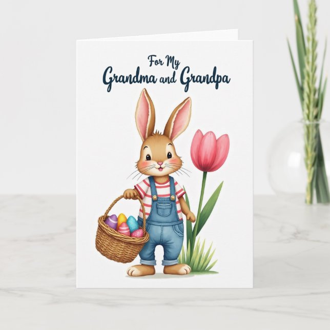 Striped Shirt Rabbit Card (Front)