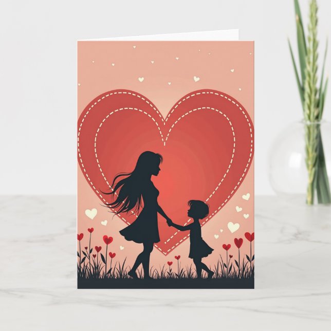 Striped Silhouette Love Bond Card (Front)