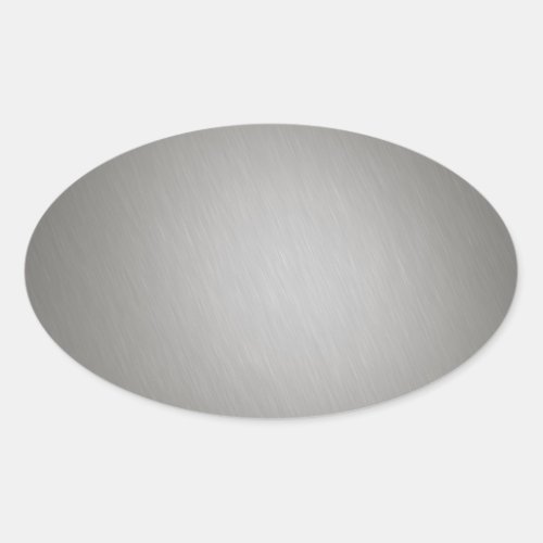 Striped Silver Brushed Aluminum Oval Sticker