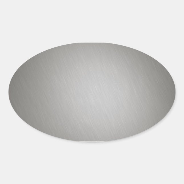 Striped Silver Brushed Aluminum Oval Sticker (Front)