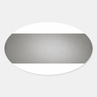 Striped Silver Brushed Aluminum Oval Sticker