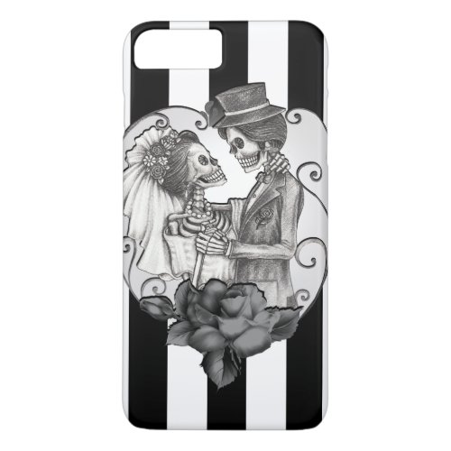 Striped Skeleton Love Couple Marriage Dance iPhone 8 Plus7 Plus Case