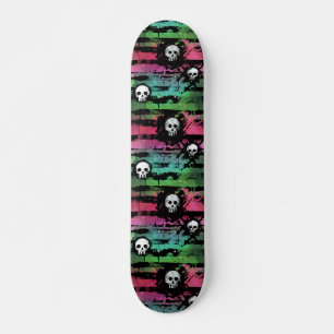 Striped Skull Urban Punk Graffiti Pattern Skateboard