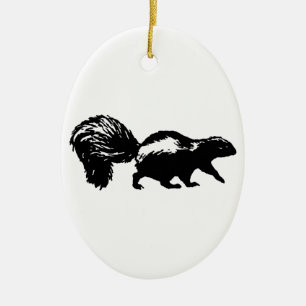 Striped Skunk Ceramic Ornament