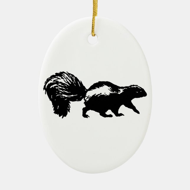 Striped Skunk Ceramic Ornament (Front)