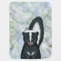 striped skunk (woodland animal portrait) baby blanket