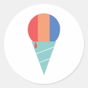 Striped Sno Cone Classic Round Sticker