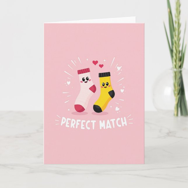Striped Socks Perfect Match Card (Front)