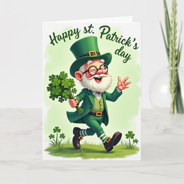 Striped Socks St Patricks Card (Front)