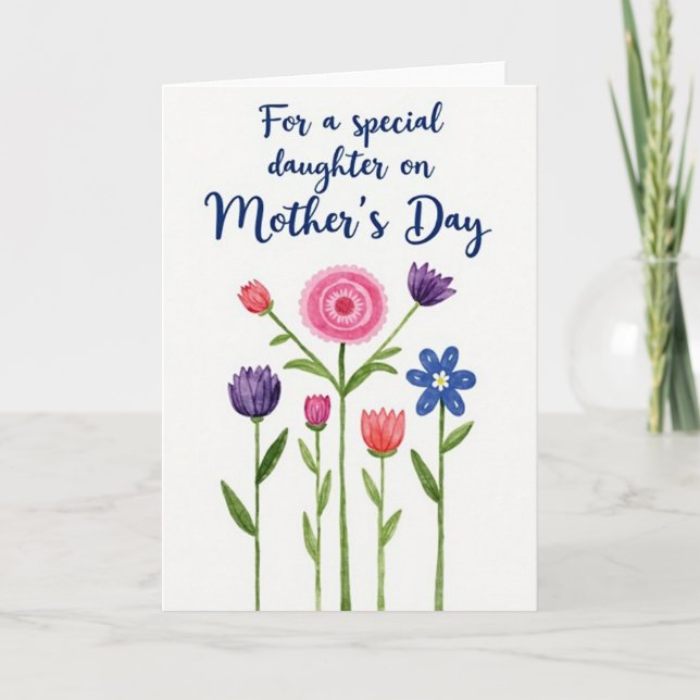 Striped Special Daughter Day Card (Front)