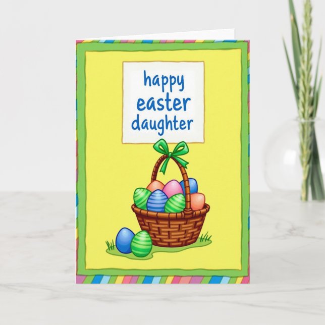 Striped Spring Basket Card (Front)