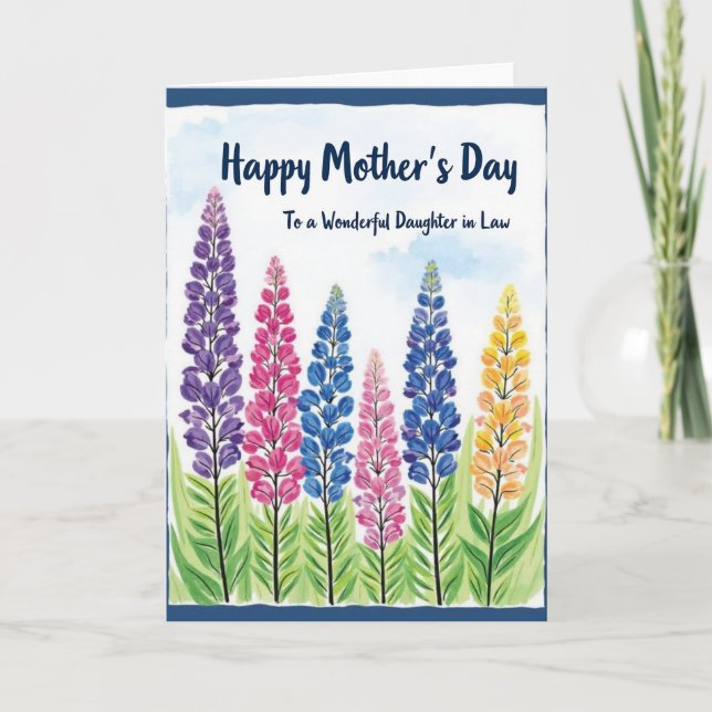 Striped Spring Blossom Day Card (Front)
