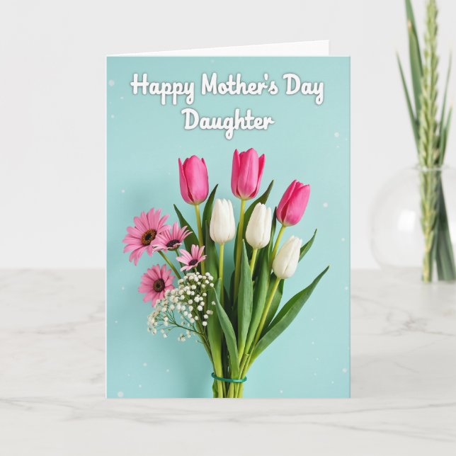 Striped Spring Blossom Fancy Card (Front)