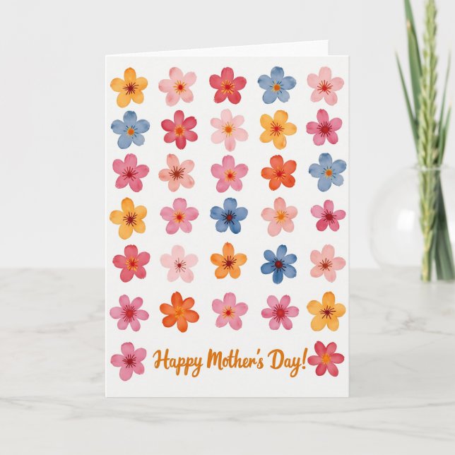 Striped Spring Blossom Happy Card (Front)