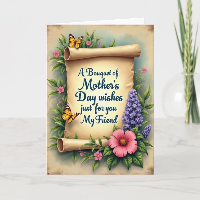 Striped Spring Garden Card (Front)