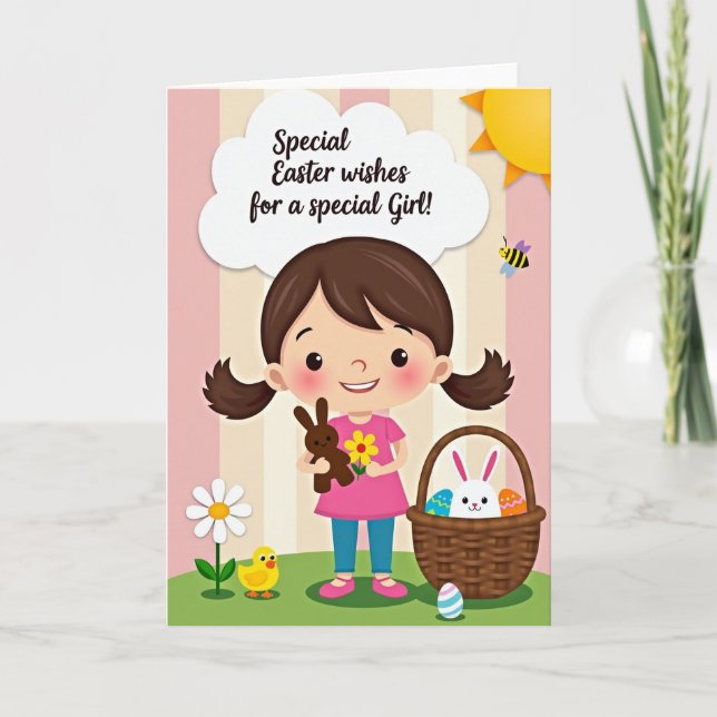Striped Spring Scene Celebration Card (Front)