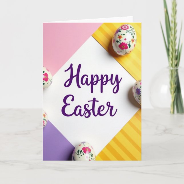 Striped Spring Season Card (Front)